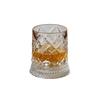 Drehbares Whiskey-Glas Vatertagsgeschenk, Drehend mit LED-Licht, 260ml Geprägter Becher für Weinliebhaber Papa, Vatertagsgeschenk, Eiswürfelfreundlich