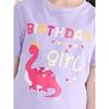 Foreign Trade Children's Clothing Short-Sleeved T-Shirt 2024 Summer New Style Baby Purple 3D Dinosaur T-Shirt Girls' Top 6