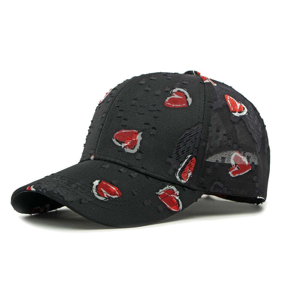 Love Print Hat Women Baseball Cap Summer Breathable Outdoor Sun Hat