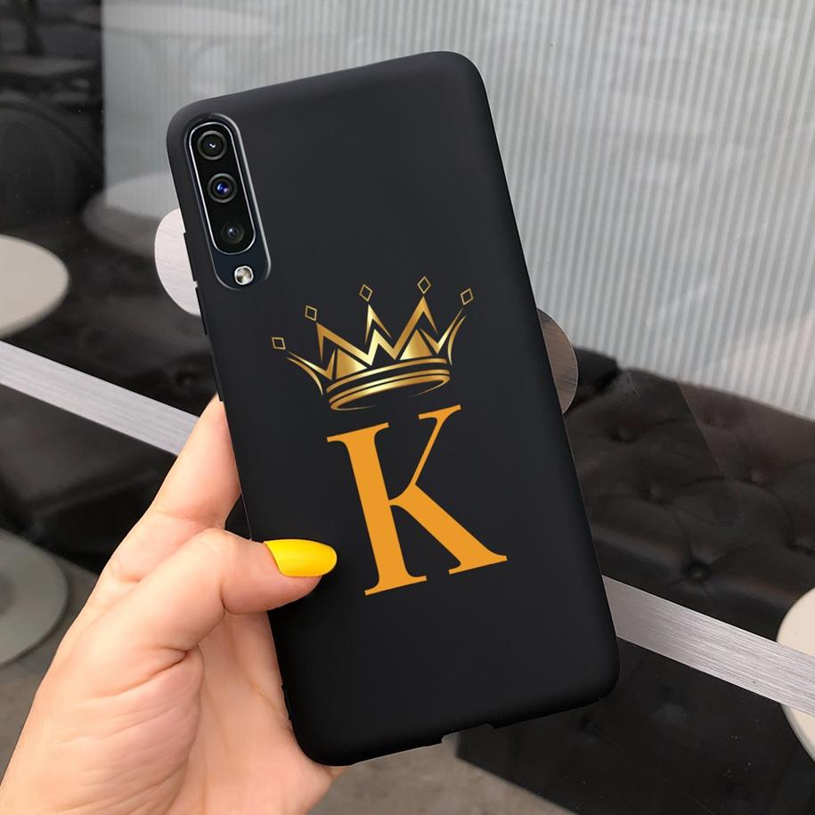 For Samsung Galaxy A50 A50S A30S Case Silicone Letters Crown Back Cover Phone Cases For Samsung A50 A 50 30 S A307F A507F Fundas