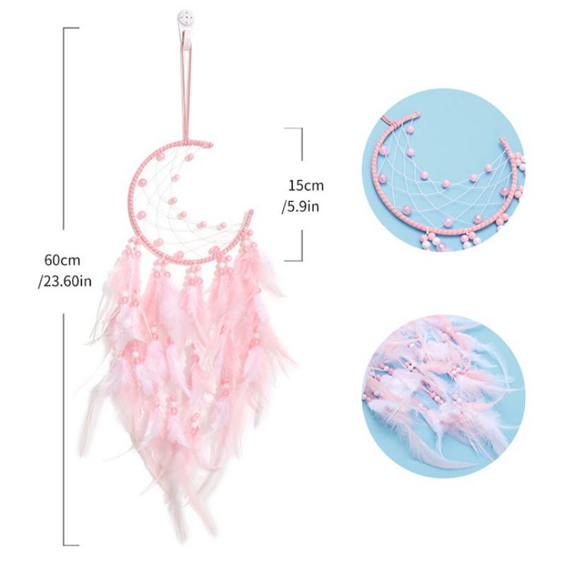 Handmade Feather Moon Dream Catcher Home Wall Car Pendant Decoration