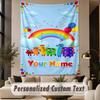 Custom Text Printed Tapestry Numberblock Pattern Large Wall Hanging Indoor Room Decor