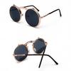 Vintage Steampunk Round Double Sunglasses Men Women Round Flip Sun Glasses UV Eye Protection Eyewear Colorful Costume Eyeglasses