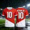 Neymar's Summer 3D Printed Family Sportswear Football Jersey T-shirt Is Quick-drying and Breathable Suitable for Sports Wear
