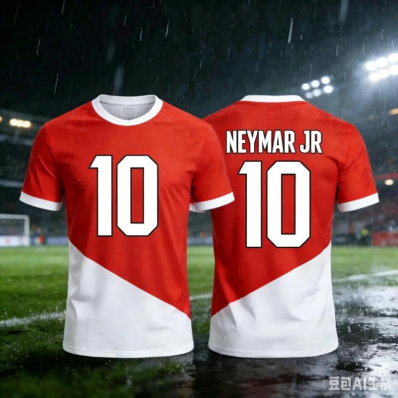 Neymar's Summer 3D Printed Family Sportswear Football Jersey T-shirt Is Quick-drying and Breathable Suitable for Sports Wear