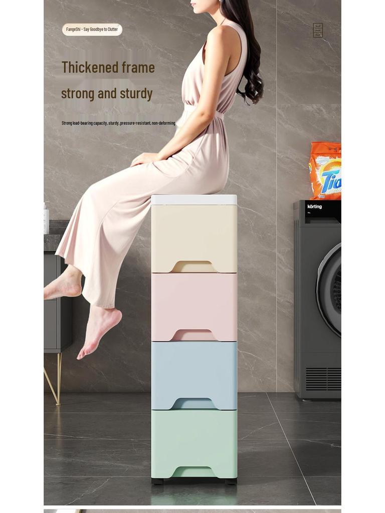 Wide Gap Drawer-Style Cabinet: Kitchen/Bathroom Narrow Storage Shelf Box (15/18/25 Width).