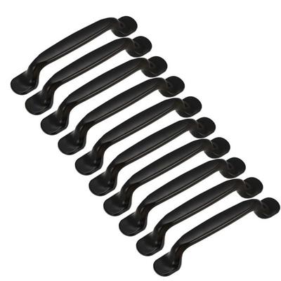 Lot De 10 Poignées De Meuble Aluminium Noires 163 Mm - Entraxe 128 Mm + 20 Vis