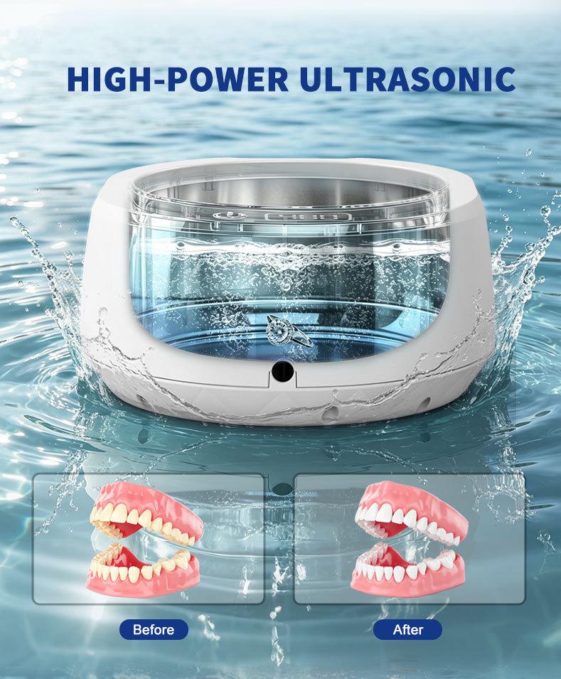 Ultrasonic Denture, Jewelry, Watch, Contact Lens & Toothbrush Cleaner