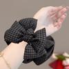 Versatile Plaid Bow Scrunchie Hair Tie - Elegant Women's Ponytail Accessory