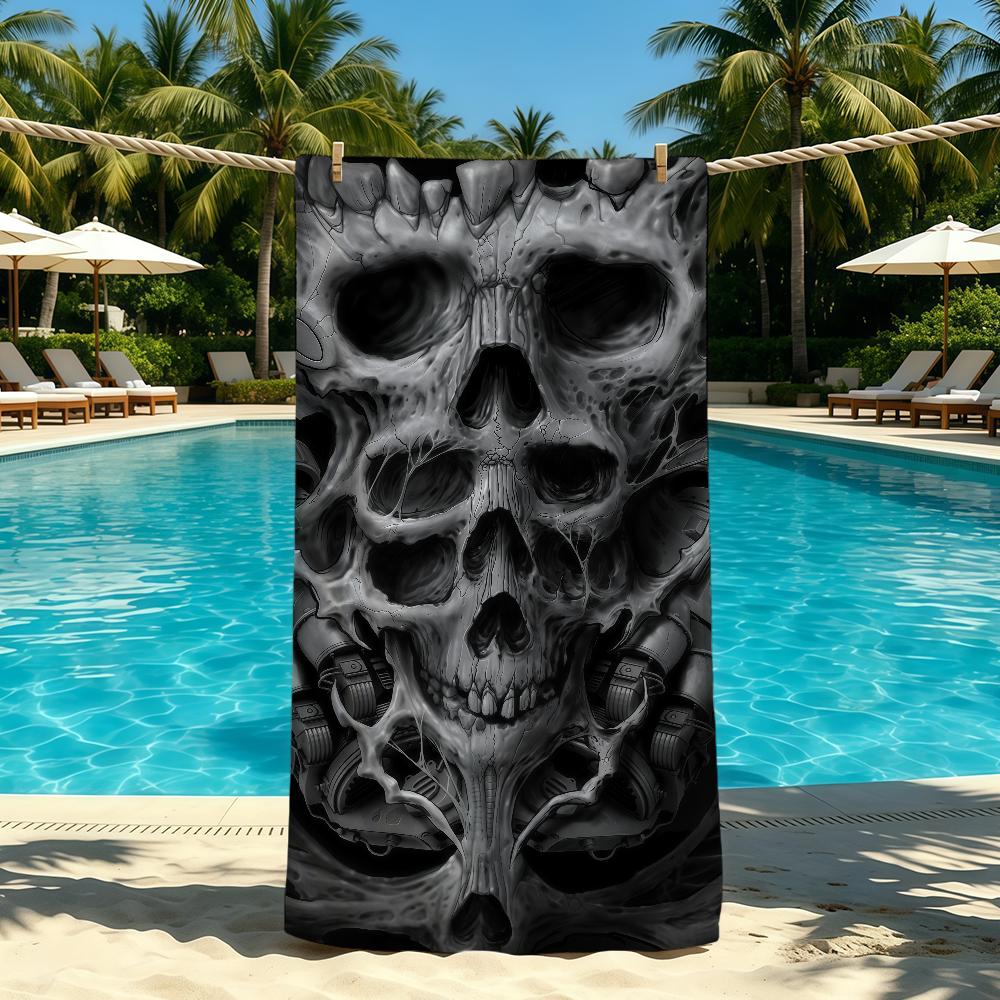 Skelett Totenkopf Mode Cooles Handtuch Für Outdoor Camping Strandtuch Super Saugfähig Schnell Trocknend Sommer Handtuch