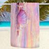 Pink Seashell Beach Towel Sparkle Shell Starfish Print Dreamy Beach Design Quick Dry Soft Bath Towel For Women Girls Gift