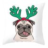 Cartoon Christmas Dog Car Pattern Pillow Case Festive Home Decoration Office Car Cushion Pillow Case