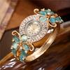 Damen Armband Quarzuhr Armreif Armbanduhr Strasssteine Uhren