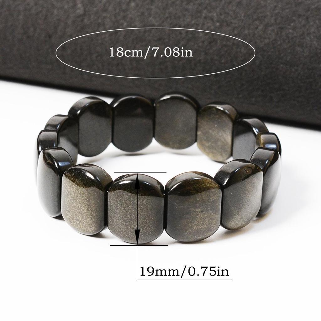 Exquisite Gold Obsidian Crystal Bracelet for Men and Women