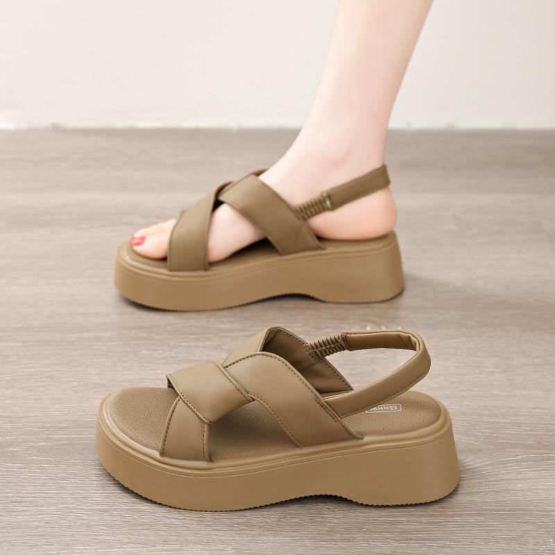 

Fashion CRLAYDK Women s Sandals Elastic Band Open Toe Shoes Comfort Platform Summer Walking Casual Outdoor Beach Dressy Slippers 34