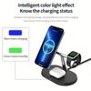 3 In 1 Magnetic Fast Wireless Charger Station For iPhone 16 15 14 13 Pro Max  Watch 9 8 Airprods Pro Macsafe Charging Stand