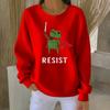 Women's Loose Comfortable Casual And Fashionable Round Neck Pattern Long Sleeved Sweatshirt