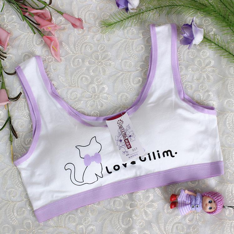 Girls' Summer Cotton Sports Vest: Wire-Free, Cute & Comfortable