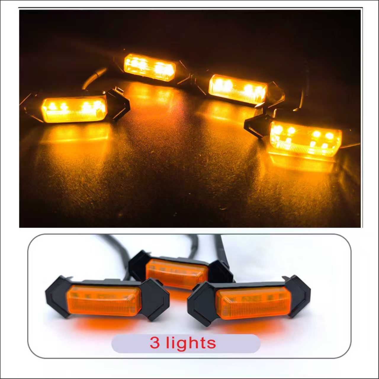 

Сетка решетки автомобиля желтый свет дневной ходовой свет пикап грузовик светодиодный декоративный предупреждающий свет модификация