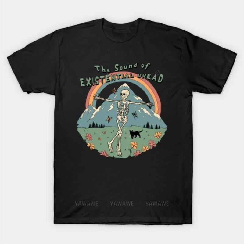 New Arrived Black Short Sleeve Brand Unisex Cotton Top The Sound Of Existential Dread T Shirt Unisex Tee Shirt Fashion Tshirt Tops