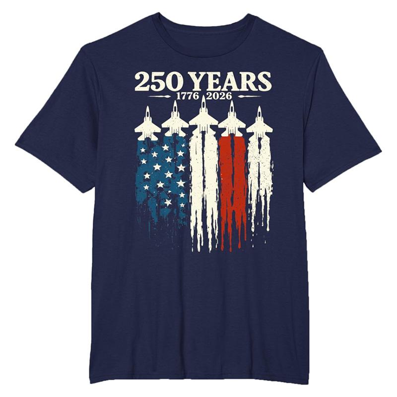 250 Years Of American Independence Commemorative T-shirt Men Women Round Neck Short Sleeve Black T Shirts Daily Casual Fashion