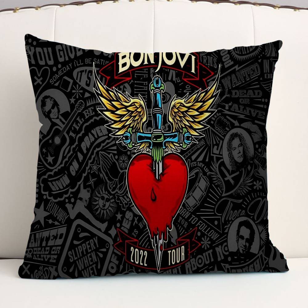 B-Bons J-Jovi Cushion Cover Pillow Cover Decor Pillowcase Printed Cushion Case For Couch