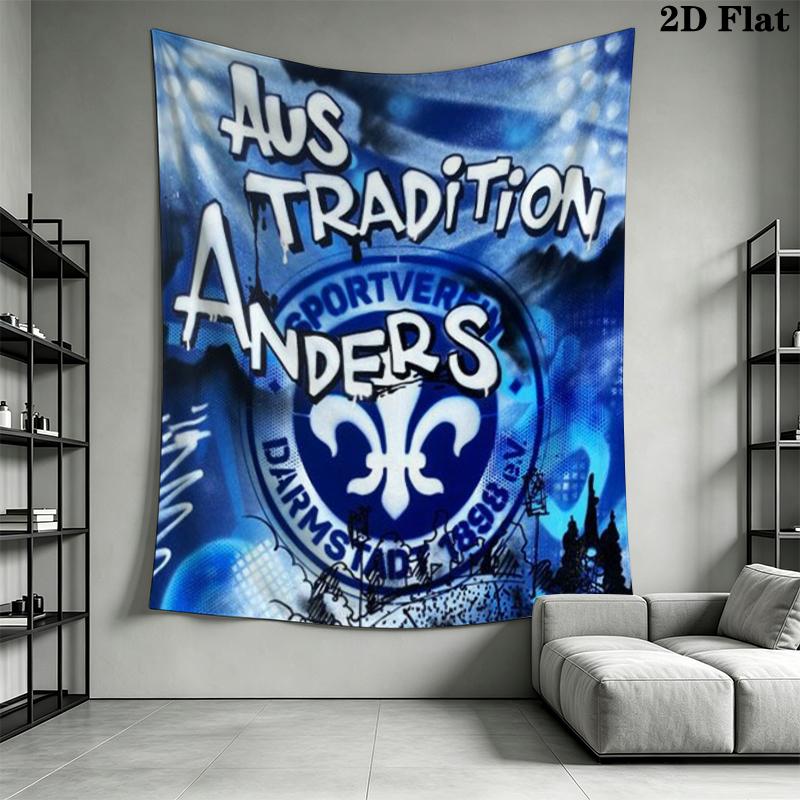 SV Darmstadt 98 Wall Tapestry Aesthetic Wall Hanging Printed Fabric Blanket Decorative Tapestries for Bedroom Living Room Home Decor