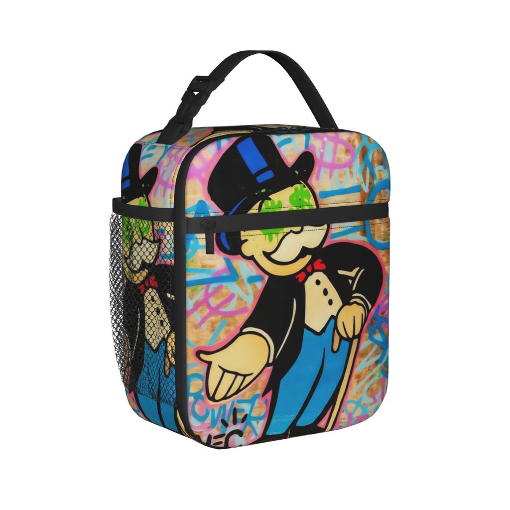 Alec Monopolys Thermal Insulated Lunch Bags for Office Portable Food Container Bags Men Women Thermal Cooler Food Box