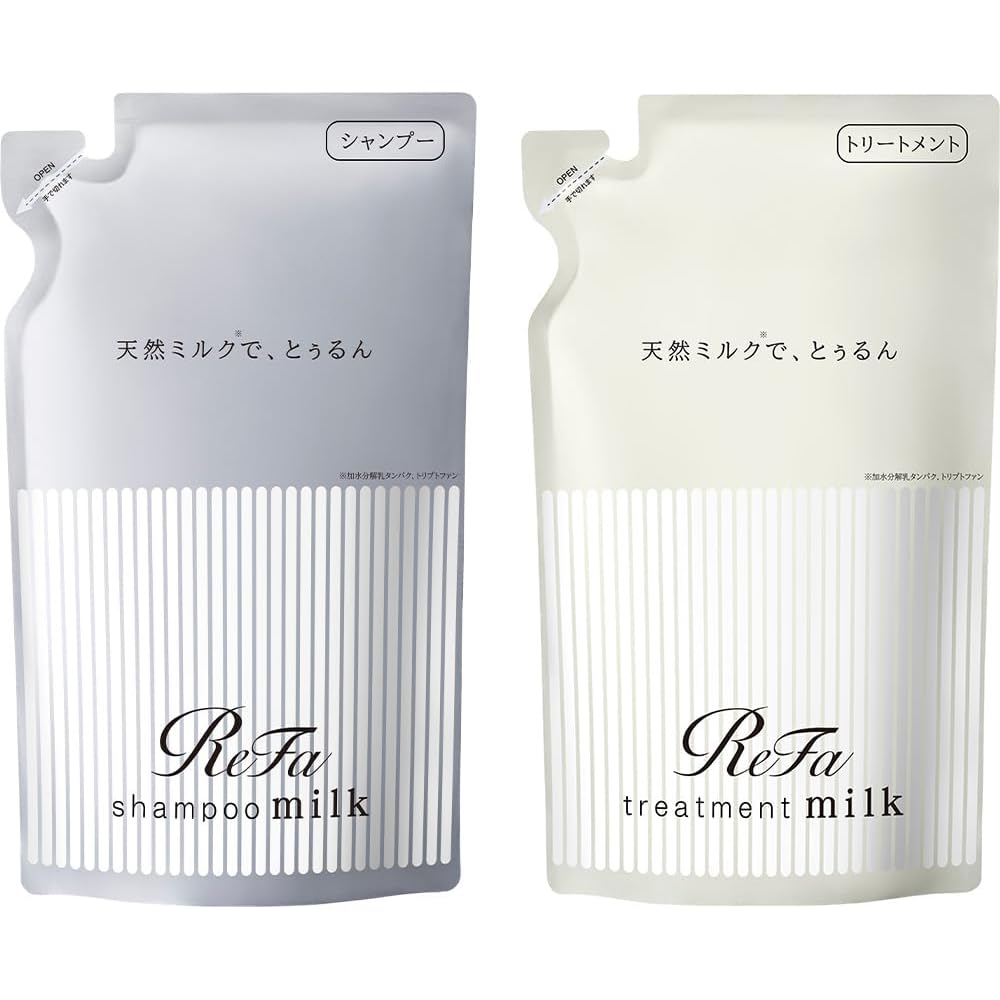 ReFa Milk Protein White Floral Musk Shampoo and Treatment Refill Set 500ml