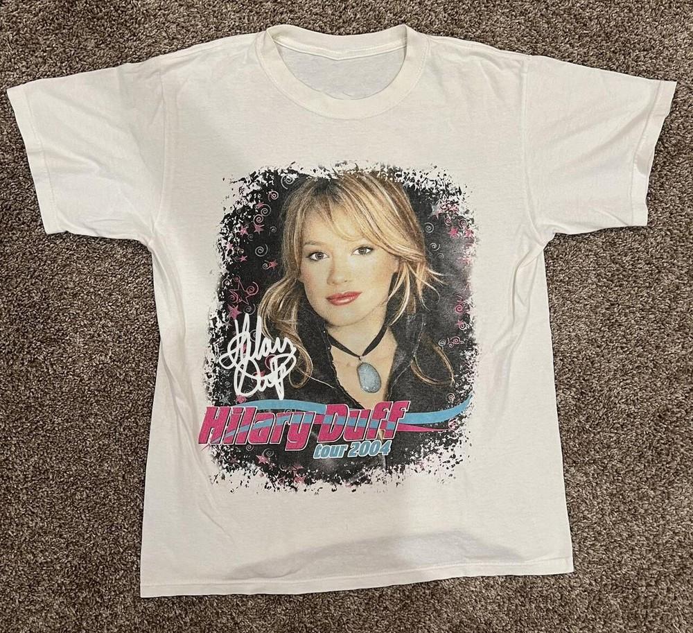 

Vtg Hilary Duff Short Sleeve Cotton White Full Size Unisex Shirt Unisex T-Shirt S