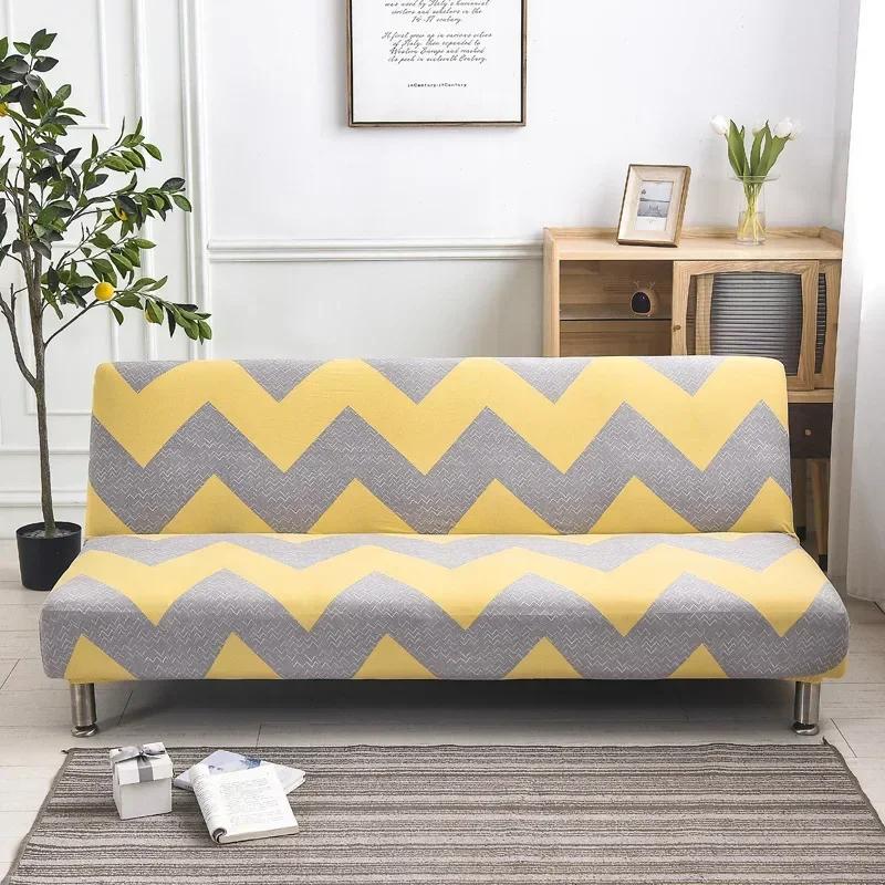 Printed Pattern  Folding Sofa Bed Cover Sofa Covers Spandex Stretchdouble Seat Cover Slipcovers For Living Room Geometric Print
