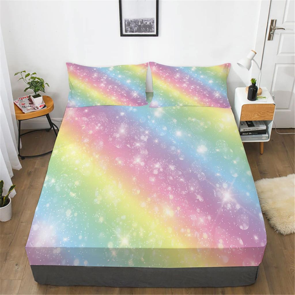 Cute Panda Pattern Mattress Three-Piece Digital Printing Mattress Bedding Set Adult Children