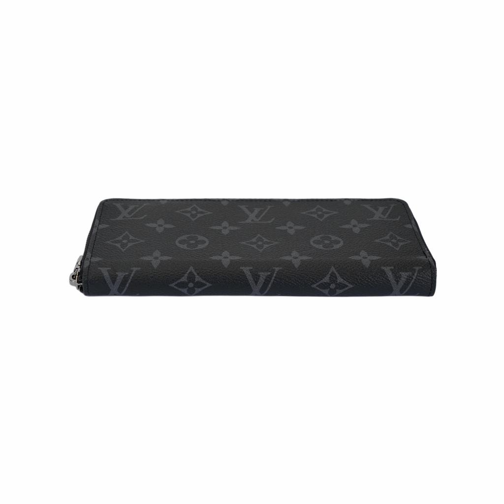 Louis Vuitton Zippy Letter Logo Zip Wallet Monogram Eclipse Canvas Women Wallet Gray M11611