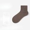 Women Spring and Autumn Pure Cotton Pure Color Moisture Absorption Breathable Deodorant Boneless Tube Socks
