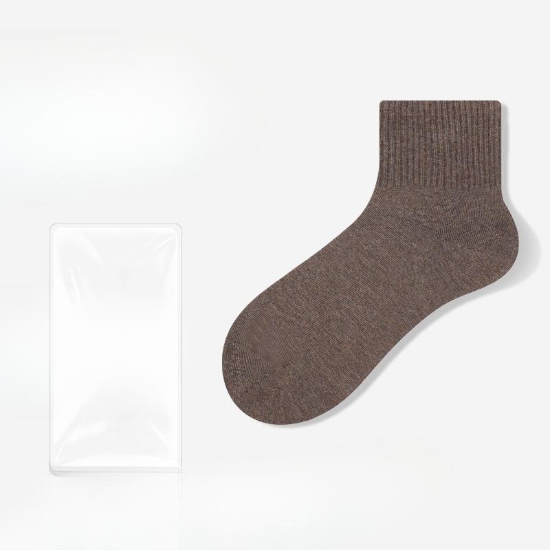 Women Spring and Autumn Pure Cotton Pure Color Moisture Absorption Breathable Deodorant Boneless Tube Socks