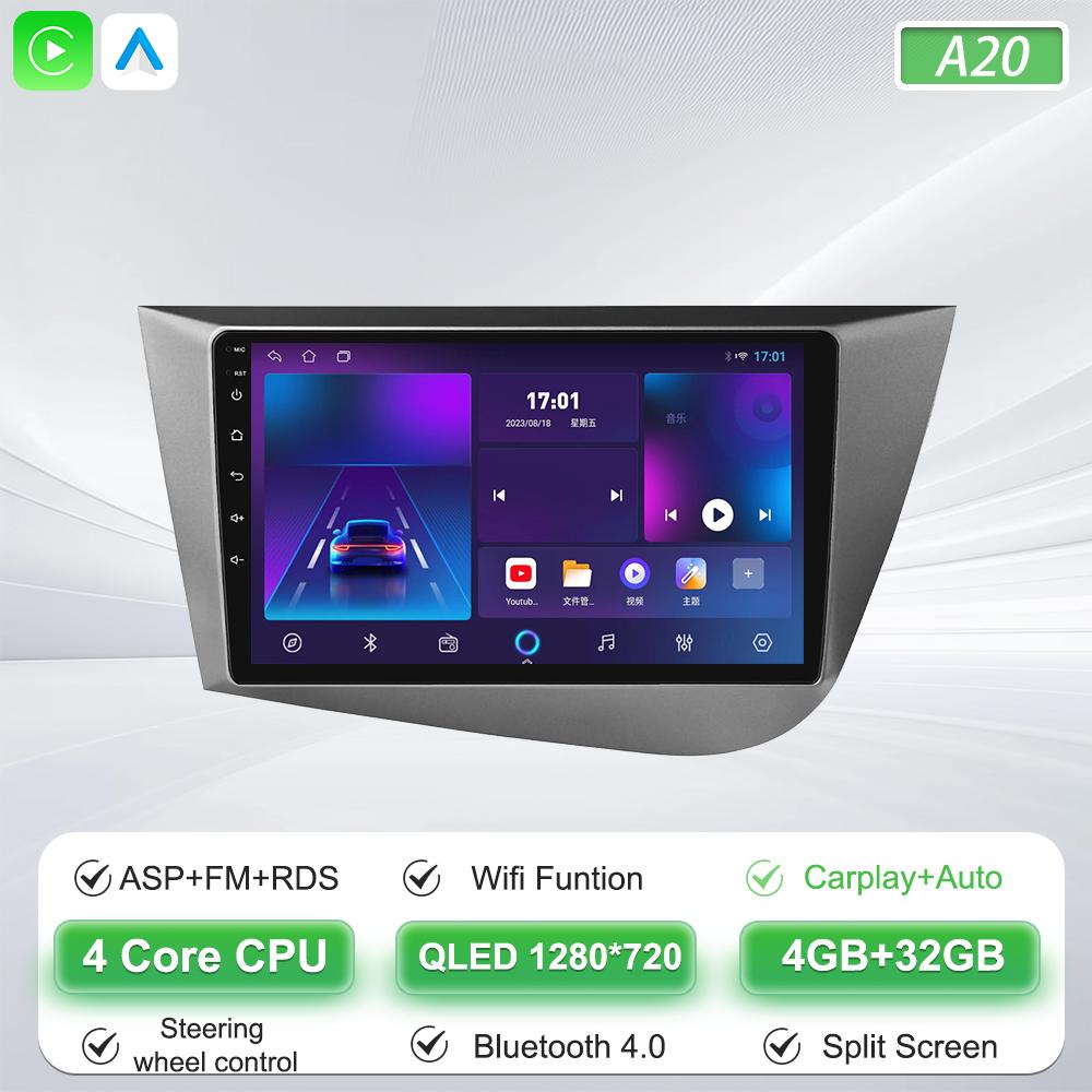 

Carplay Screen For Seat Leon 2 MK2 2005 2006 2007 2008 2009 2010 2011 2012 Autoradio Stereo Head Unit Car Radio Video Player DSP