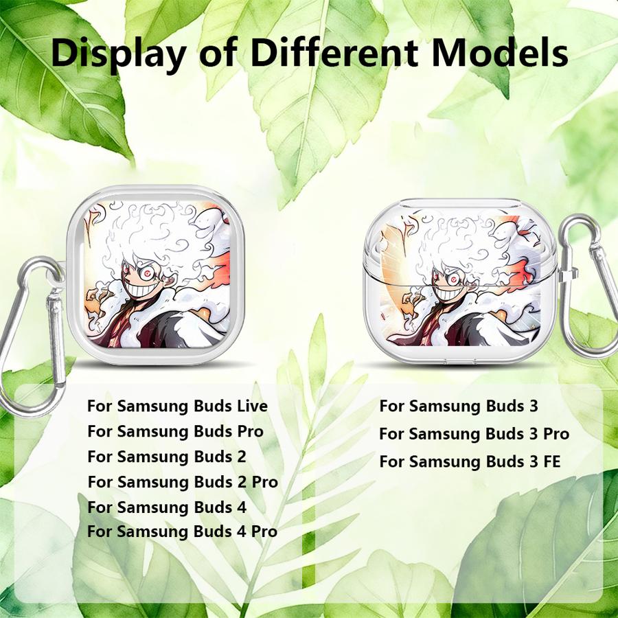 ONE PIECE Luffy Hülle Für Samsung Galaxy Buds 3 FE 4Pro 2Pro 2 3Pro Live 4 Pro Klare Kopfhörerhüllen Abdeckung Mit Haken