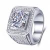 White Golden Iced Out Hip Hop Engagement Ring 7-13 Sizes CZ Pinky Full Crystal Men Women Sale Jewelry