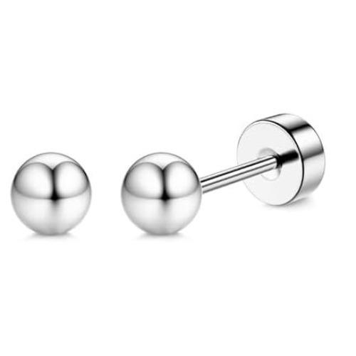 

Bobisty 1 Pair Flat Back Stud Earrings for Women Men Hypoallergenic Hoop Earrings Stacks Cartilage Helix Piercing Jewelry