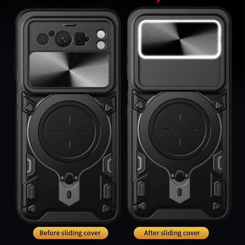 Slide Camera Lens Case For Google Pixel 8 Pro Pixel 8 Military Grade Bumpers Magnetic Armor Ring Fall Shock Protection Cover