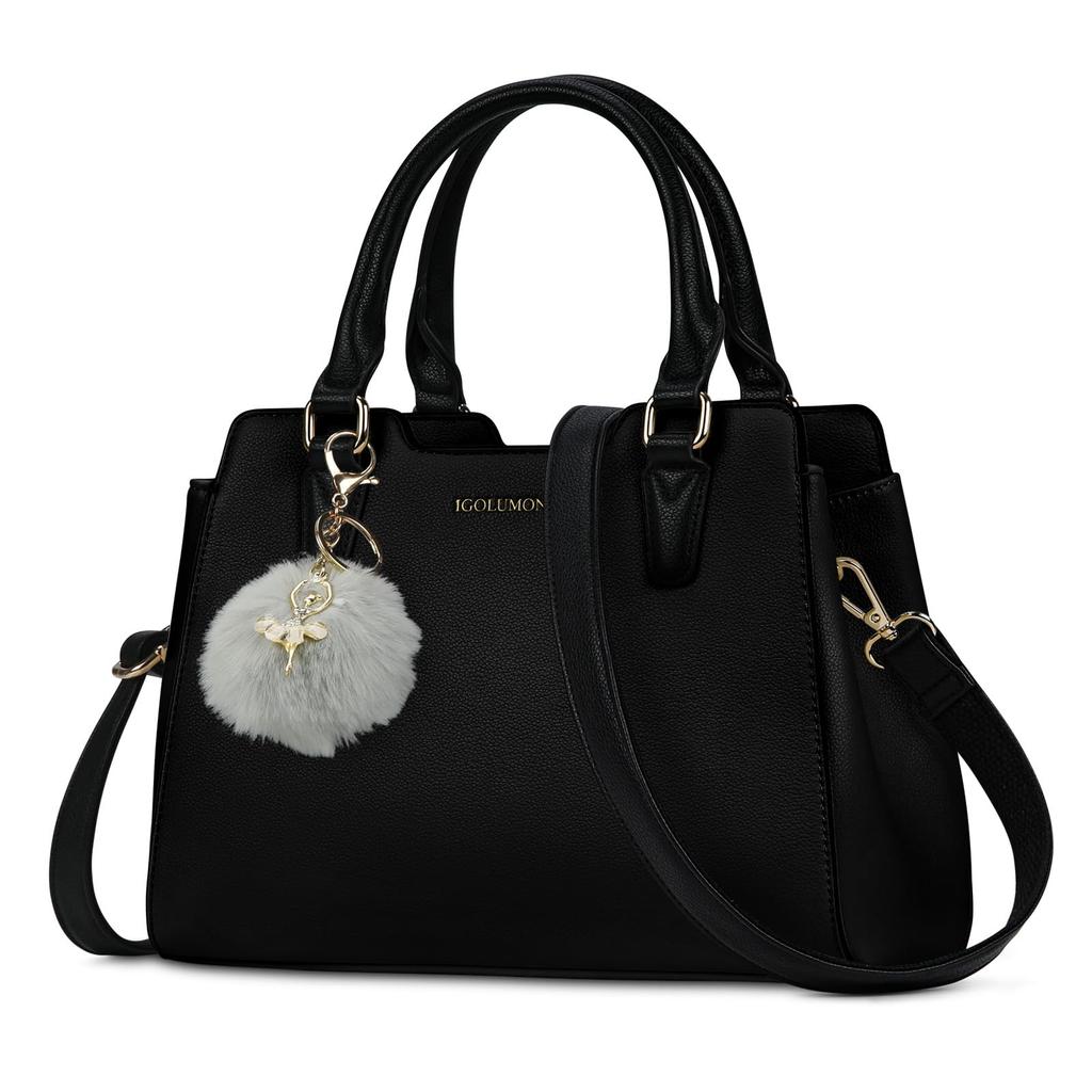 Shoulder Bag for Large 3 Shoulder Water with Bottom Commuter Black [IGOLUMON] Women, Crossbody, Handbag, Capacity, Colors, Bag, Repellent, Studs,