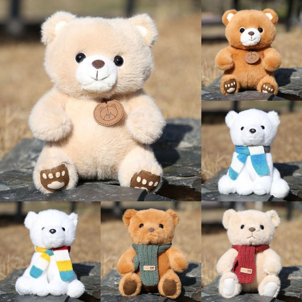 Bear Scarf Teddy Plush Toy Cartoon Stuffed Animal Dolls Kids Birthday Gifts