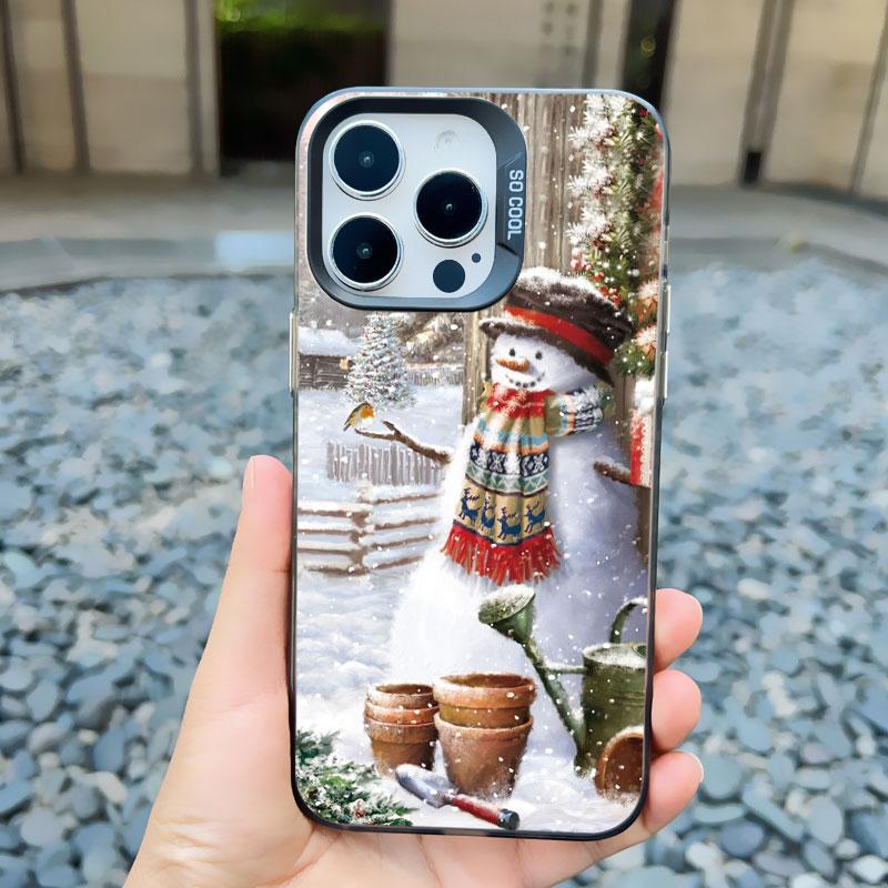 

Christmas New Year Gifts Elk Snow Phone Case For iPhone 13 14 Pro Max 16 15 11 12 Mini Pro Max 15 14 Plus Shockproof Laser Cover iphone 13Mini