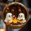 Halloween Ghost Campfire Ornament Acrylic Ghost Bonfire Gathering Hanging Decoration