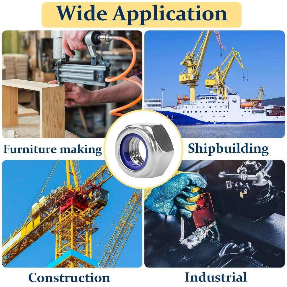 High Strength Nylon Locknuts Corrosion Resistant Full-Thread Anti-Lock Nuts  Electrical Maintenance