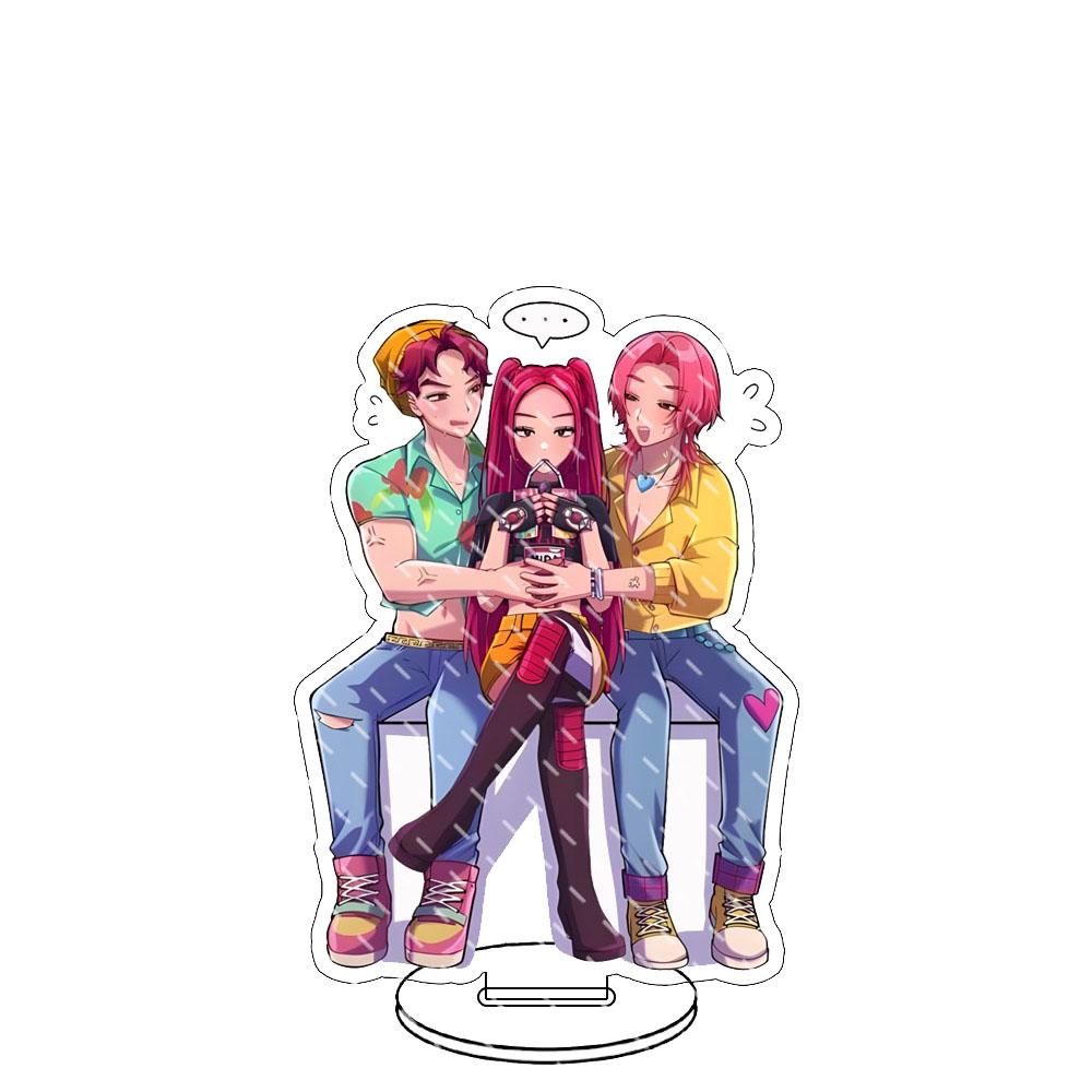 Anime KPop Demon Hunters Figure Acrylic Stand Model Rumi Mira Zoey Birthday Tabletop Decoration Christmas Fans Gifts 15cm