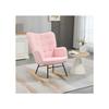 Fauteuil à bascule - MUVOE - Imitation peau d'agneau - Rose - Capacité 120 kg - Élégant