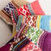 5 Paar Bunte Gestreifte Wollsocken für Damen und Herren Warme Wintersocken Ultra Dick Harajuku Paar Frostschutz Kaschmirsocken