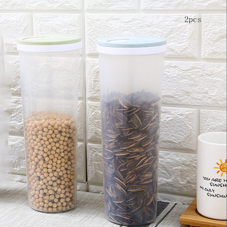 1pc Rice And Grains Food Storage Canister With Measuring Cup, Kitchen Moisture-proof And Insect-proof Dust-proof