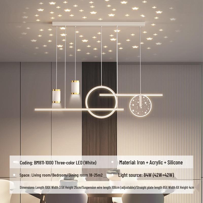 Nordic Minimalist Long Strip Pendant Light for Modern Dining Room or Bar